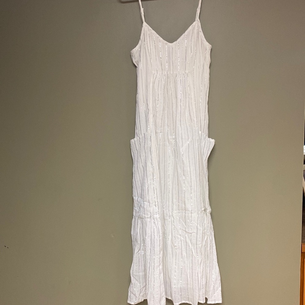Aerie White Silver Dress